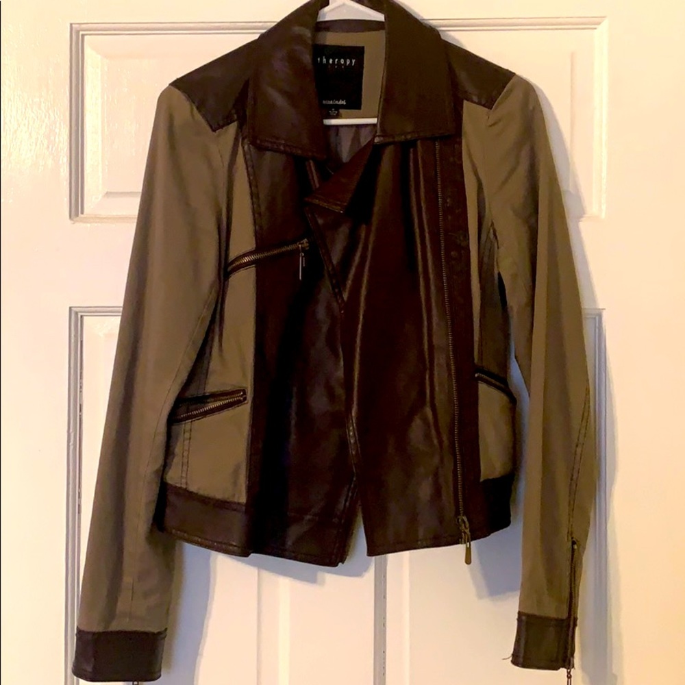 Brown faux leather jacket